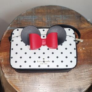 Disney Kate Spade New York Minnie Mouse Bow Crossbody Pokadots Leather Purse